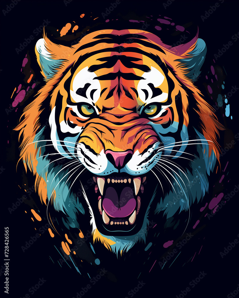 Ferocious Angry Tiger Symbol