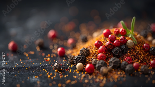 A photo of peppercorns, with a peppery kick as the background, during a gourmet cooking class photo