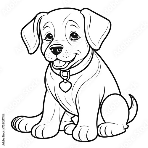 Puppy coloring pages,Dog coloring pages, Animal Coloring page
 for Kids Children stock vector illustration
