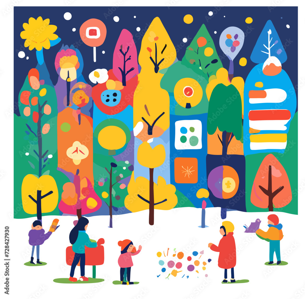 kids playing in the forest