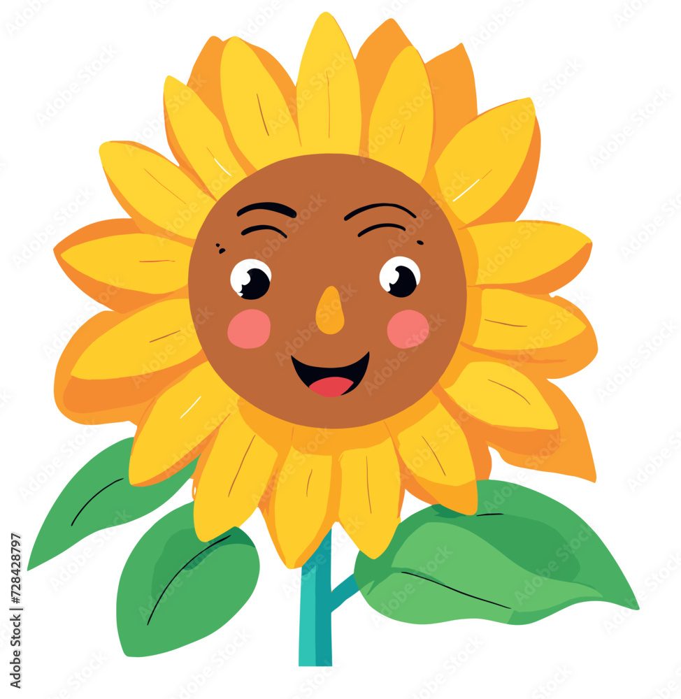 sun with sunflower sun with sunflower