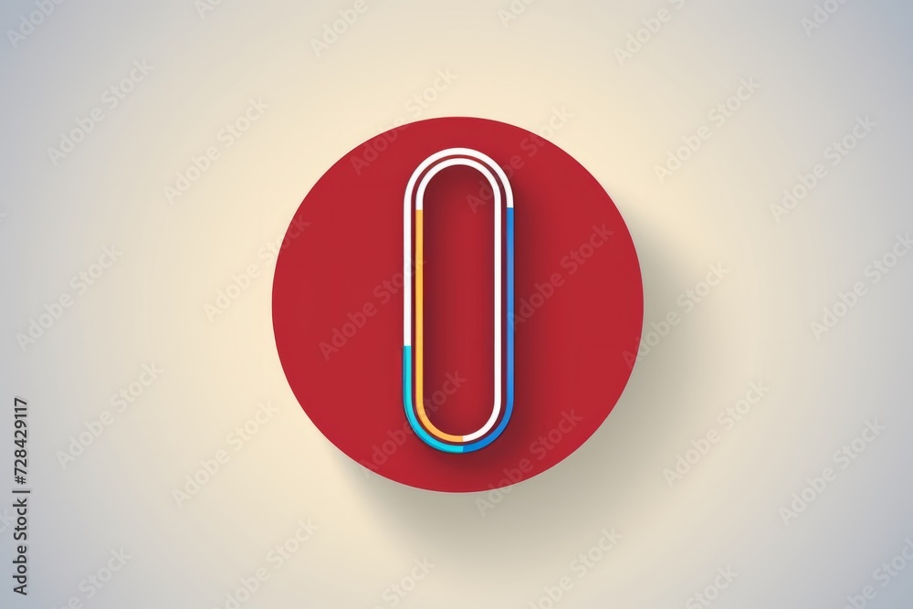 Red Circle With Paper Clip