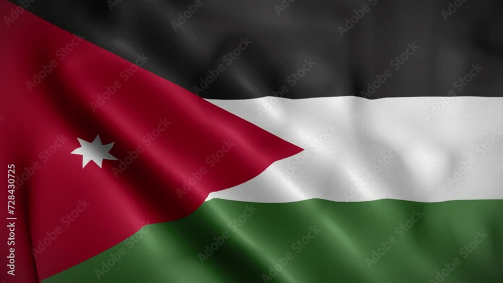 Jordan waving flag, Flag of Jordan Animation, Jordanian Flag Closeup, 4k Jordanian Flag Waving Animation Jordan waving flag, Flag of Jordan Animation, Jordanian Flag Closeup, 4k Jordanian Flag Waving Animation