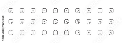 Note icon set. notepad icon editable vector strock