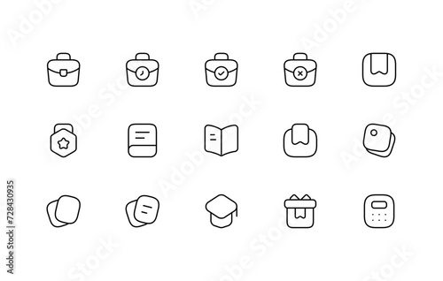Education related vector line icon collection. 