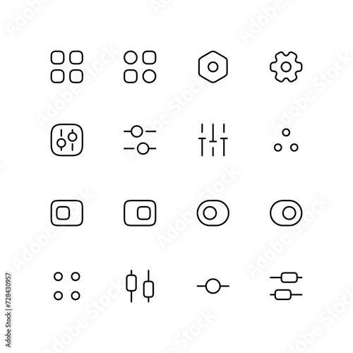 Simple Set of Setup and Settings Related Vector editable strocks Line Icons. 