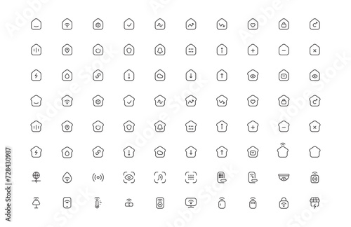 Smart Home and Technology icons set. Editable vector.