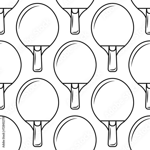 Seamless pattern of rackets for ping pong. Background with table tennis racket. Vector illustration.