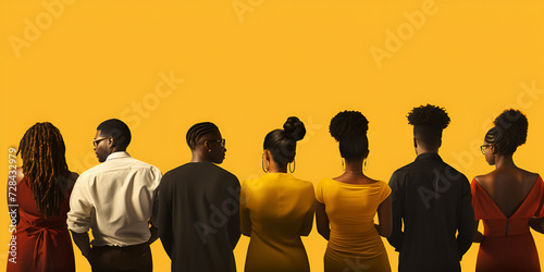 Collage of young african american people. back, background, Back Man and Woman/ Black history 