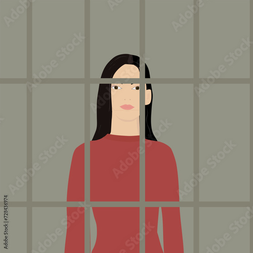 woman in prison. Political prisoner