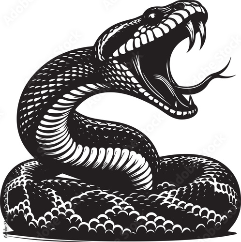 king cobra silhouette vector style with transparent background