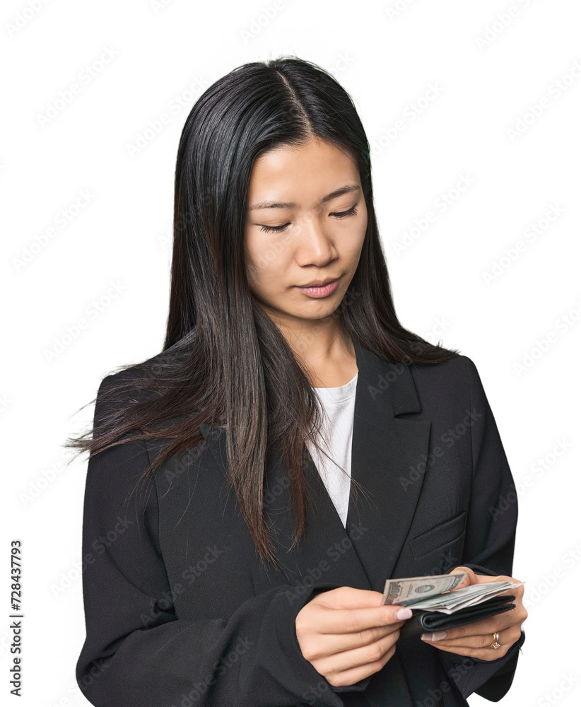 Chinese businesswoman with money Chinese businesswoman with money