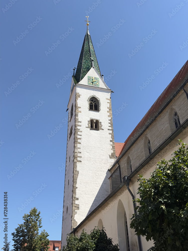 Bell Tower of Parish Church (Pfarrkirche) Bad Saulgau, Germany - Portrait