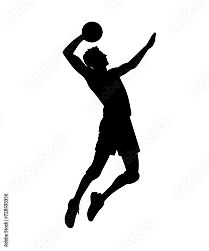 Man volleyball player silhouettes