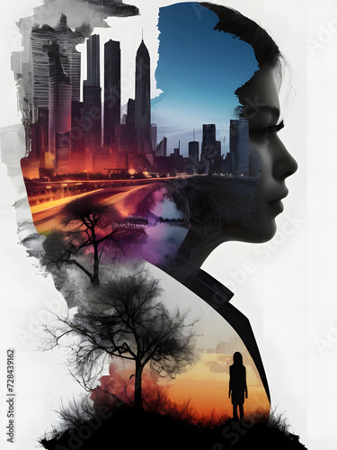 Generative AI Contrast: Cityscape Apocalypse and Nature's Rebirth