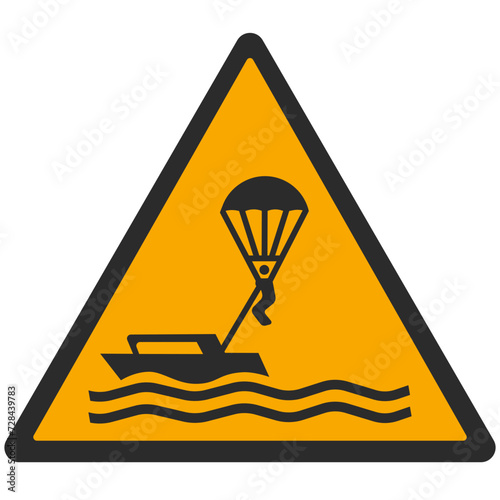 WARNING PICTOGRAM, WARNING; WARNING; PARASAILING ISO 7010 - W063, SVG