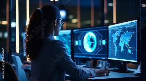 Cyber security and information or network protection. Future technology web services for business, Data protection technology. Online internet access cyber attack and business data privacy	