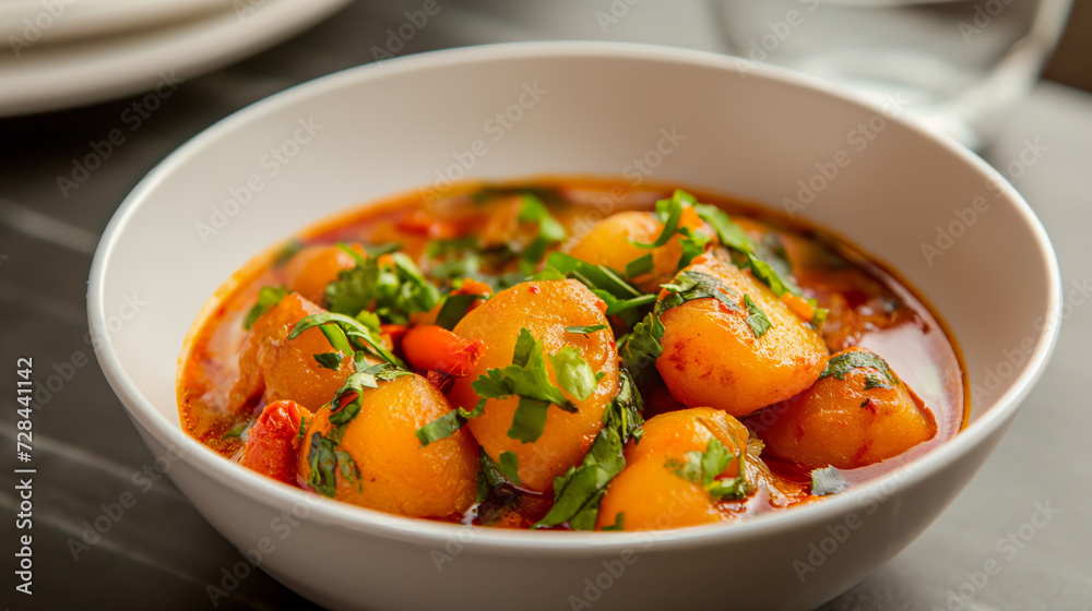 Savoring Authentic Aloo Bhaji in a Rustic Dhaba Setting Savoring Authentic Aloo Bhaji in a Rustic Dhaba Setting