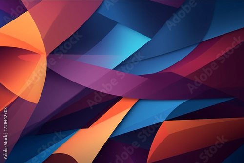 Abstract Geometric Background with Colorful Smooth Shapes Composition
