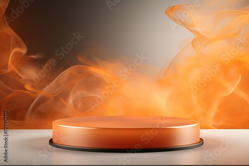 Abstract Smoke Pedestal Product Presentation 3D Rendering