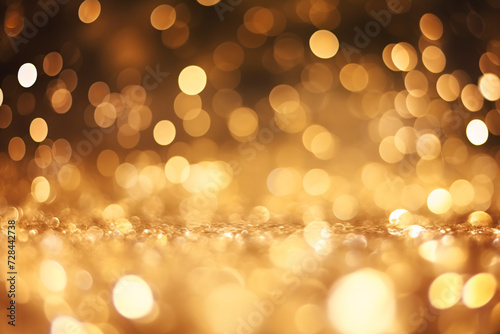 Abstract Gold Glitter Bokeh Background Defocused
