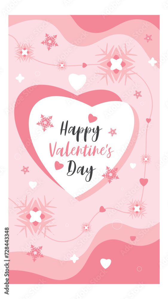 Happy Valentine's day Instagram story template design vector, Valentine's day template, creative Instagram story, Valentine's day, love day post, Valentine's day banner 