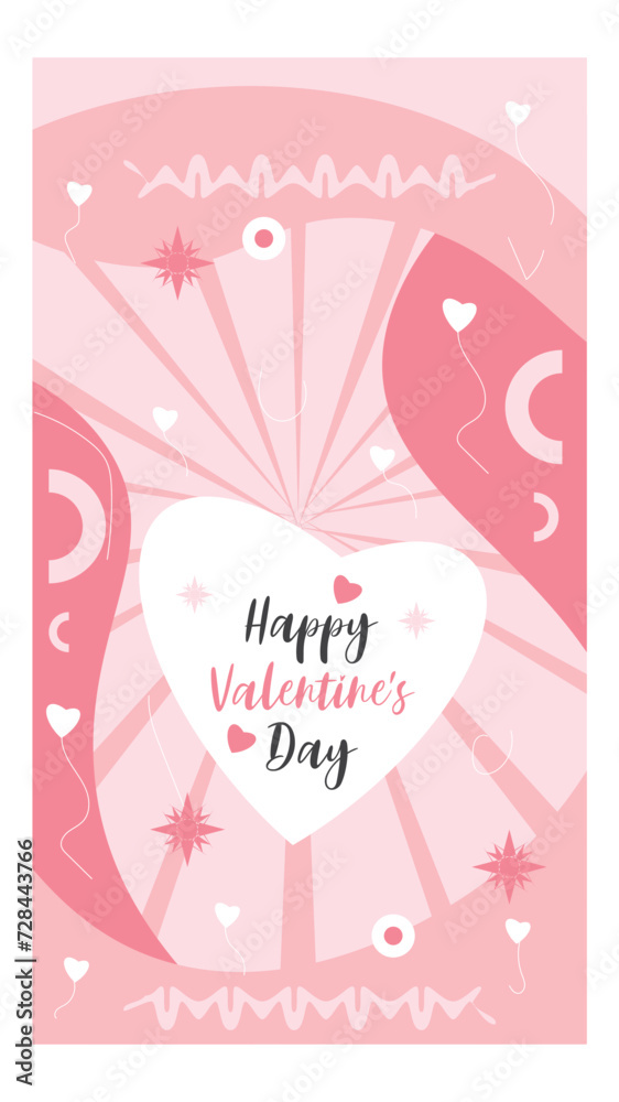 Happy Valentine's day Instagram story template design vector, Valentine's day template, creative Instagram story, Valentine's day, love day post, Valentine's day banner 