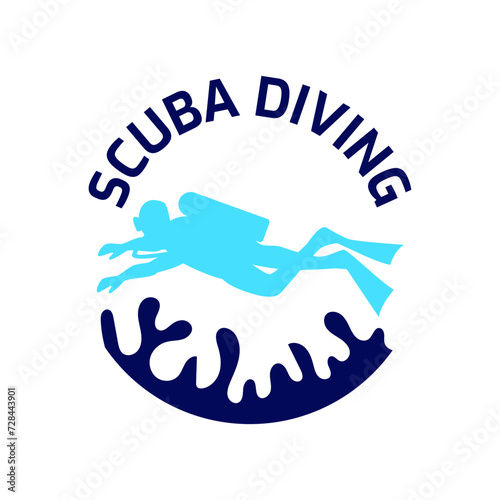 Scuba diving logo design, perfect for diving school and under water adventure logo design
