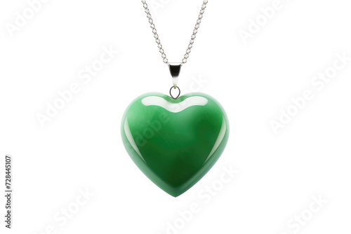 Heart Jade Pendant Design Isolated On Transparent Background