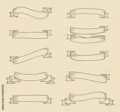 Hand drawn ribbons template