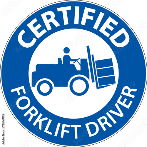 Hard Hat Labels, Caution Certified Forklift Driver
