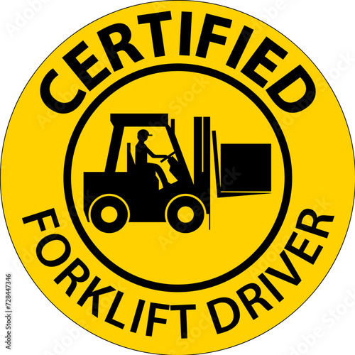 Hard Hat Labels, Caution Certified Forklift Driver