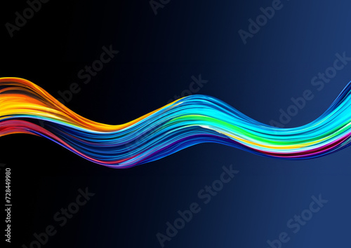 Blue background with colorful wave