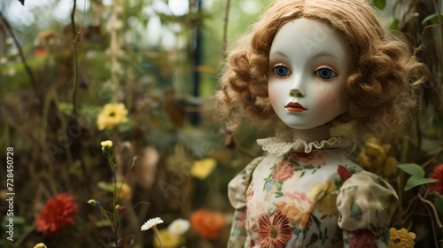 Doll in a garden