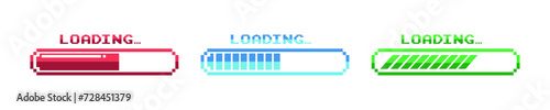 Pixel art 8-bit loading bar concept	