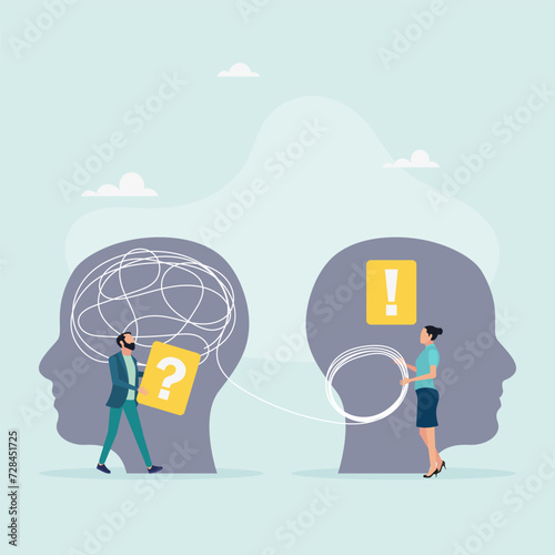 Psychology. Psychotherapeutic practice, psychological assistance, psychiatrist consultations. Modern flat cartoon style. Vector illustration.