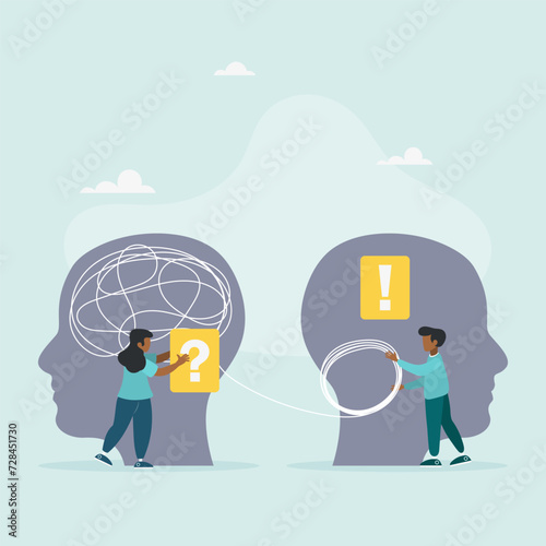 Psychology. Psychotherapeutic practice, psychological assistance, psychiatrist consultations. Modern flat cartoon style. Vector illustration.