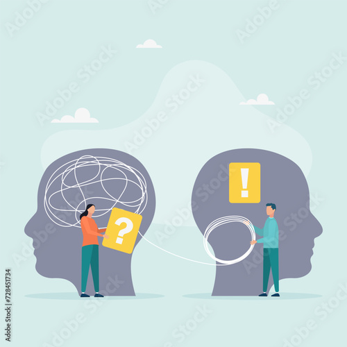 Psychology. Psychotherapeutic practice, psychological assistance, psychiatrist consultations. Modern flat cartoon style. Vector illustration.