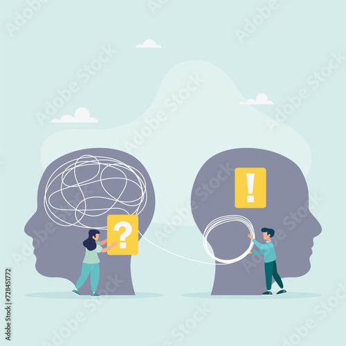 Psychology. Psychotherapeutic practice, psychological assistance, psychiatrist consultations. Modern flat cartoon style. Vector illustration.