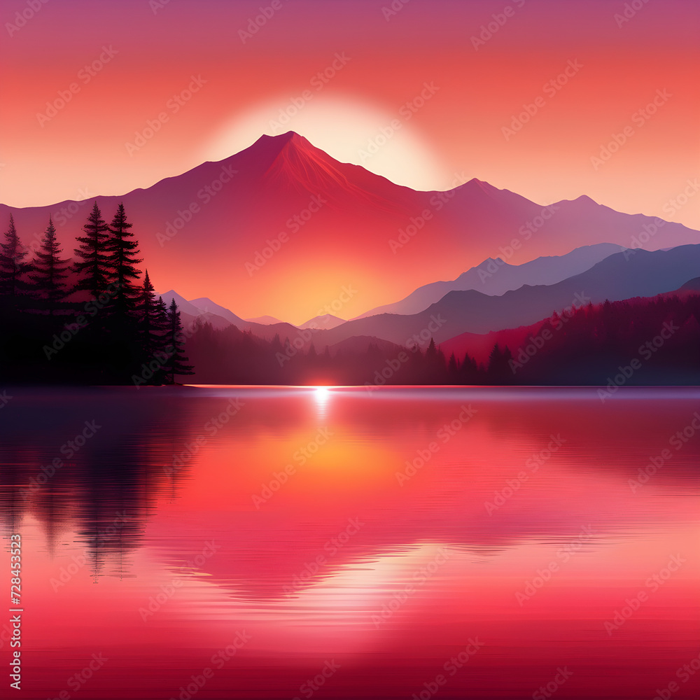 Serene Mountain Sunset