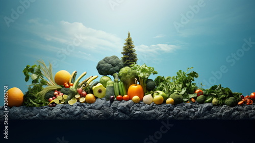 Fresh vegetables and organic fruits