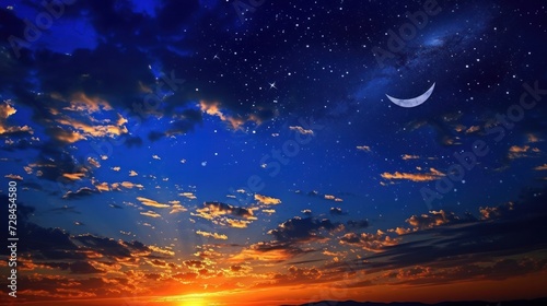 Night sky with start and the moon