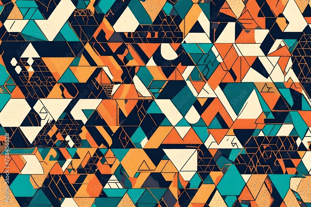 Fototapeta premium Quirky geometric patterns for a modern vibe. 