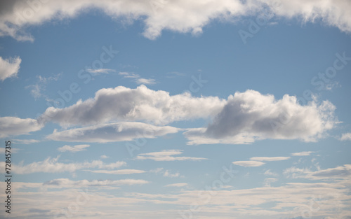 White clouds against a blue sky