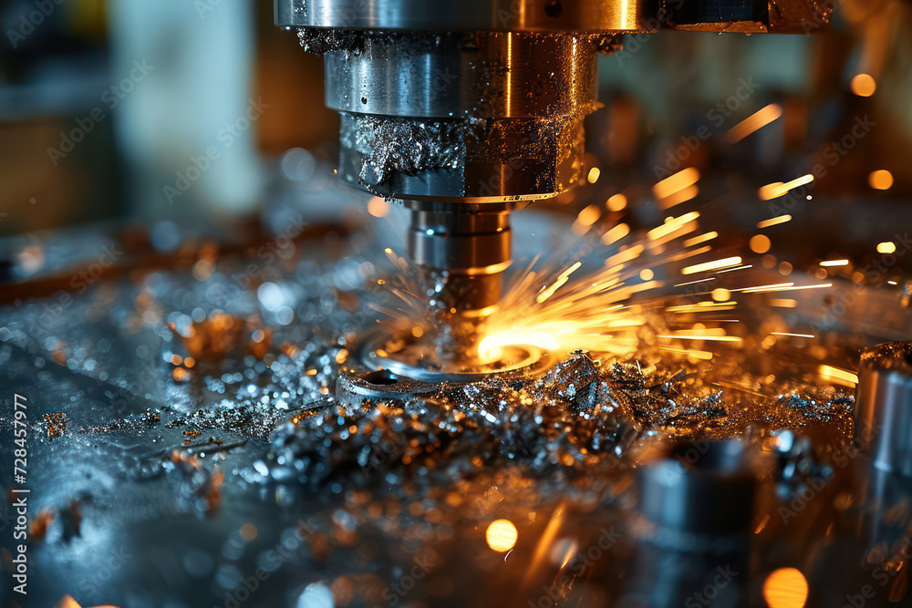 Precision Metal Manufacturing: Industrial Automation Sparks with Laser Cutter at Steel Processing Plant Precision Metal Manufacturing: Industrial Automation Sparks with Laser Cutter at Steel Processing Plant