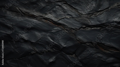Fotografie, Obraz a detailed close-up of a layered slate rock formation