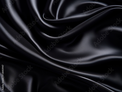 Smooth elegant black silk or satin texture can use as background