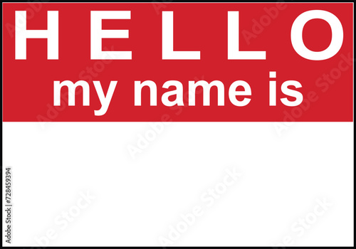 Hello my name is blank template | name badge template