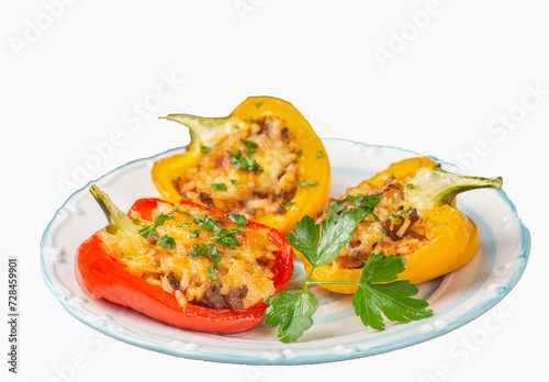 Stuffed peppers, halves of ...