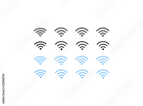 Wifi icon set. Linear style. Vector icons